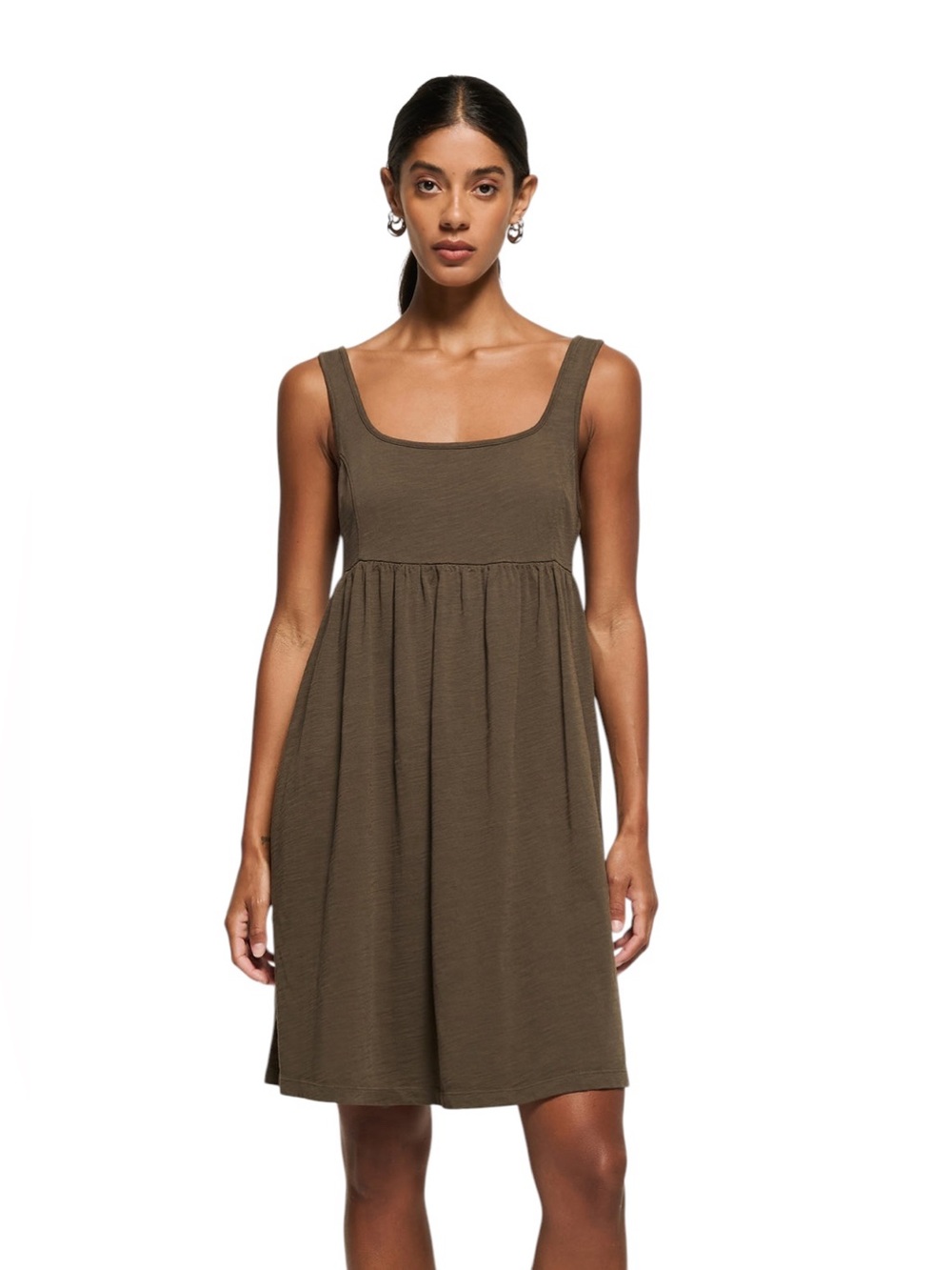 Nation Ltd Kitty Baby Doll Dress Women’s Size M Cotton Espresso Brown